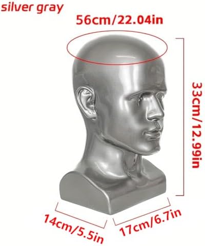 Male Mannequin Head Professional Manikin Head for Display Wigs Hats Headphone Mask Sunglasses Jewelry and Scravat Display Stand (90SG) - Image 2