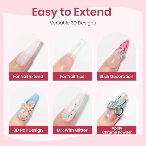 Nude and White Molding Gel for Nails 3d Sculpting Gel Non Stick Hand - Image 3
