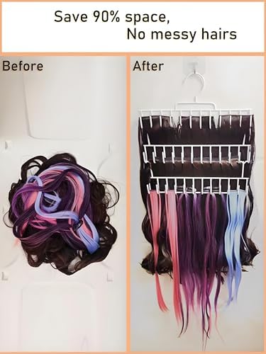 Hair Extension Holder for Washing, Coloring and Blow-Drying, Hair Extension Hanger for Full Length Weft, Extra Wide Weft, Braiding Hair, Wig Hanger for Storage (2) - Image 5