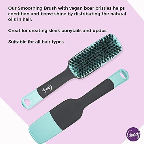 Goody x Total Texture Smoothing Brush - Vegan Boar Bristles Help Condition and Smooths Hair Cuticles for Enhanced Shine Shine - For Natural and Textured Hair - Non-Slip Grip - Image 3