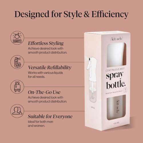 Kitsch Continuous Spray Bottle for Hair – White, 150ml - Image 3