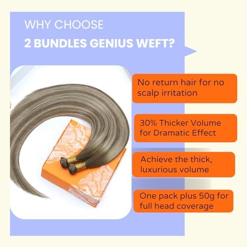 Full Shine Genius Weft Real Human Hair Extensions for Women 20 Inch 120g - Image 5