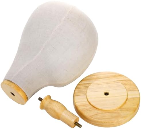 Peohud 21 Inch Mannequin Head, Canvas Wig Stand with Detachable Wood Stand, Linen Hat Display Model Head for Caps, Headdress, Wig Making - Image 5