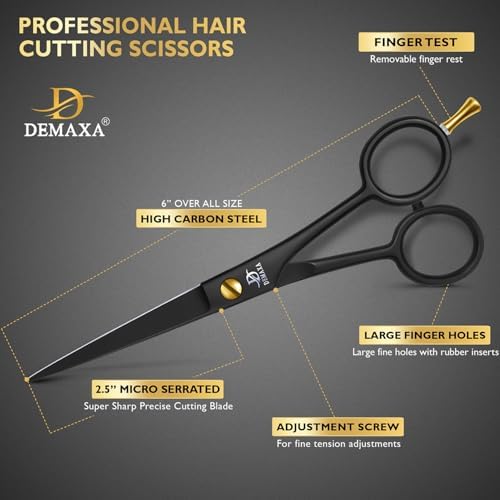 Hair Scissors Professional 6.5 Inch with Hair Comb - Premium High Carbon Stainless Steel Barber Salon Hair Shears for Haircut Scissors - Ergonomic Design Super-Sharp Hair Cutting Shears for woman - Image 2