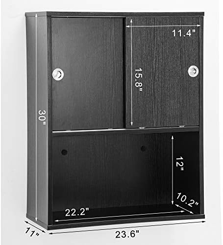 BarberPub Wall Mounted Storage Cabinet for Salon 7136 (Black) - Image 3
