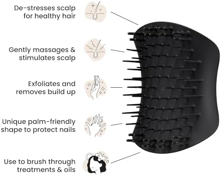 Tangle Teezer Scalp & Shampoo Brush to Exfoliate & Massage, Onyx Black - Image 3