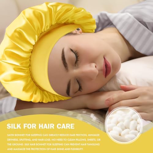 Satin Silk Bonnet for Hair, Double Layer Sleep Cap for Men & Women - Image 4