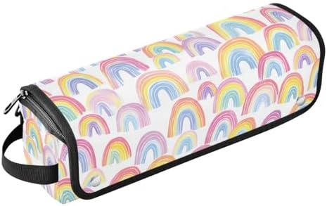 Hair Tools Travel Bag with Heat Resistant Mat Detachable 2-in-1 Curling Iron Travel Case Hot Tools Organizer for Straightener Flat Iron Gradient Cute Rainbows by WelcometoElliTarr