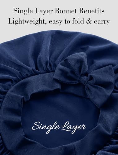 Heatless Curl Satin Bonnet for Sleeping, No Slip Sleep Bonnet with Long Curling Ribbons for Braids & Long Hair - Image 5