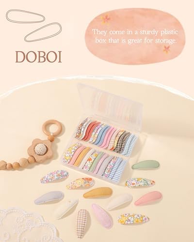 doboi Toddler Hair Clips for Girls Baby Barrettes-40PCS Striped Floral - Image 2