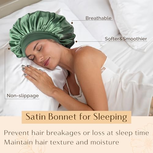 YANIBEST Soft Satin Bonnet for Men Women, Sleep Cap to Maintain Moisture - Image 4