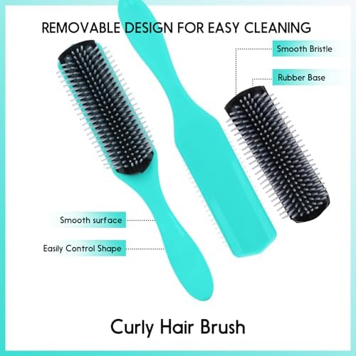 Hair Brush Set with Detangling Brush,Spray Bottle,3 Pieces Rat Tail Combs For Toddlers,Suitable for Pain-Free Brushing on All Wet or Dry Hair Types (Green) - Image 5