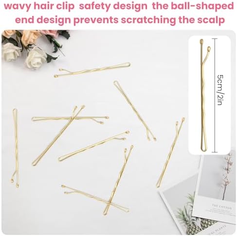 Golden bobby pins, cute box, pain-free, comfortable, all-day styling and buns. Suitable for all hair types. (Golden -03) - Image 2