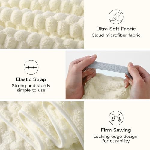 REDKISS 4 Pack Extra Large Hair Towels - Microfiber Oversized Hair Towel Wrap for Women, 23 x 47 inches Hair Towels with Elastic Strap, Super Soft Hair Drying Towels for Long, Thick, Curly Turbans - Image 6