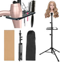 ZQIAN BEAUTY 50 Inch Metal Wig Stand, Adjustable Wig Head Stand, Mannequin Head Stand for Cosmetology Hairdressing, Wig Stand Tripod with Tool Tray (Black, Mannequin Head Not Included) by ZQIANBEAUTY