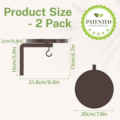 Plant Wall Hanger Holder Set of 2 for Indoor Outdoor, Bronze - Image 2