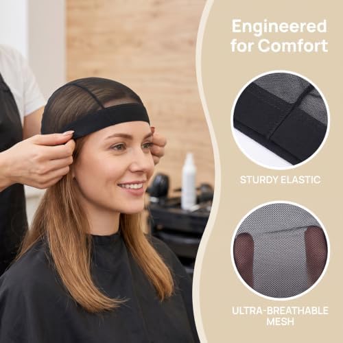 Mesh Wig Cap, Dome Caps for Waves, Stocking Compression Cap Over Durag - Image 3