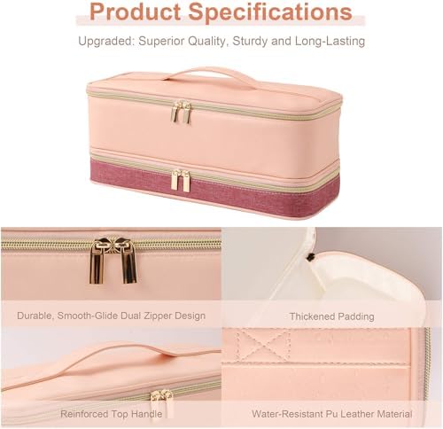 BAGCRAZY Travel Case for Shark FlexStyle & Dyson Airwrap, Pink and Crimson - Image 4