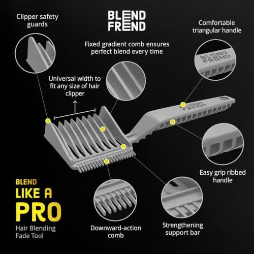 Blend Frend Original Hair Clipper Comb Left Handed – Grade 1 (3mm) | Perfect Blending Comb for Home Users & Novice Barbers | Fits All Clipper Brands | UK-Made - Image 6