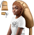 TEPENAR Hair Dryer Bonnet Attachment: Upgraded Extra Large Hooded Dryer Adjustable Hair Dryer Caps - Easy to Use for Natural Curly Textured Hair Care Styling Fast Drying - Gold by HOME