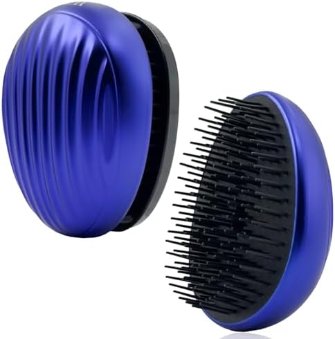 WYNK Mini Travel Detangling Hairbrush Detangler with Cover, Blue Violet by WYNK