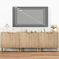 Vrullu Fluted Storage Cabinet, Free Standing Buffet, Wood Sideboard, Multifunctional Accent Storage for Living Room, Hallway, Entryway, Dining Room (3, Oak) by Vrullu