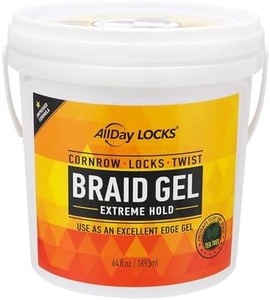 AllDay Locks Braid Gel Extreme Hold, Edge Control, 64 Oz Bucket by AllDayLOCKS