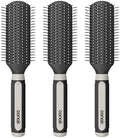 Conair Salon Results Detangling Hairbrush Set, 3-Pack Brushes for Men and Women, All Hair Types and Lengths with Nylon Bristles by conair