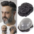 blazingfire 0.06mm V-Loop Thin Skin Toupee Human Hair System for Men #1B20 by ENTRANCEDSTYLES