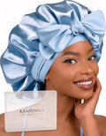 Tie Silk Bonnet Satin Curly Hair Wrap for Sleeping Women Anti Frizz by KAAHYNNO