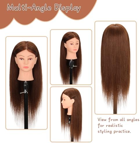 22-24'' 100% Human Hair Mannequin Head with Adjustable Stand - Image 5