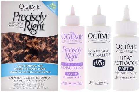 Ogilvie Salon Styles Precisely Right Professional Conditioning Home Perm Kit for Men & Women - For Normal or Hard-to-wave Hair - Heat-activated Worry-free Formula with Drip Guard - 1 Application - Image 3