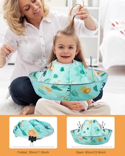 Lictin Haircut Capes Umbrella for Kids - Hair Cutting Haircut Cape Kids Waterproof Foldable Adjustment - Image 2