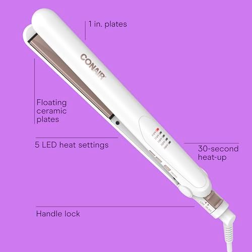 Conair Hair Straightener, Double Ceramic, 1" Extra-Long Plates - Image 2