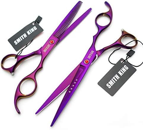 7.0 Inches Professional Hair Cutting thinning Scissors Set with Razor (Violet) - Image 4