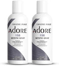Adore Semi Permanent Hair Color, 158 Mystic Grey, 4 Fl Oz (2 Pack) by Adore