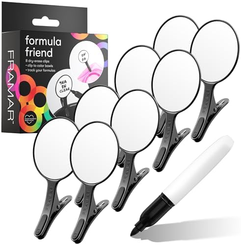 FRAMAR Formula Friend Clips 8 Pack, Dry Erase Labels for Hair Color Bowl by FRAMAR