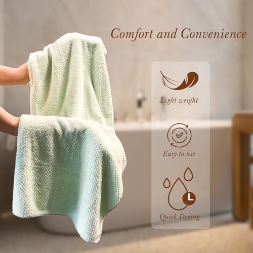 Chloven 2 Pcs Extra Large Microfiber Hair Towel Hair Drying Towel for Women - Image 6