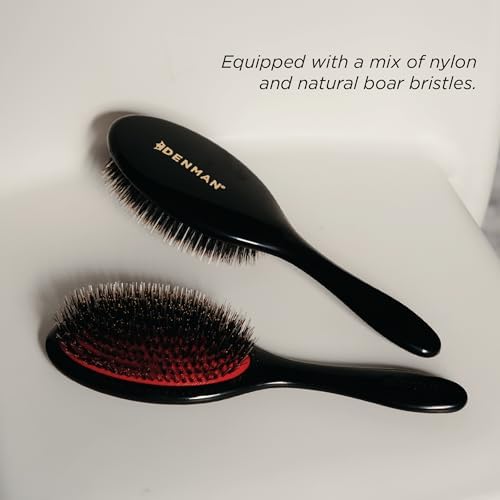 Denman Boar Bristle Hair Brush – Smoothing & Shine Enhancing for Slick Back Styles, Curl Defining & Detangling. Natural Bristles for all Hair Types for Women & Men - Image 6
