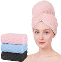 Super Soft Microfiber Hair Towels 3-Pack Lage Size (24x42 inch) for Women by BEELVTIFL