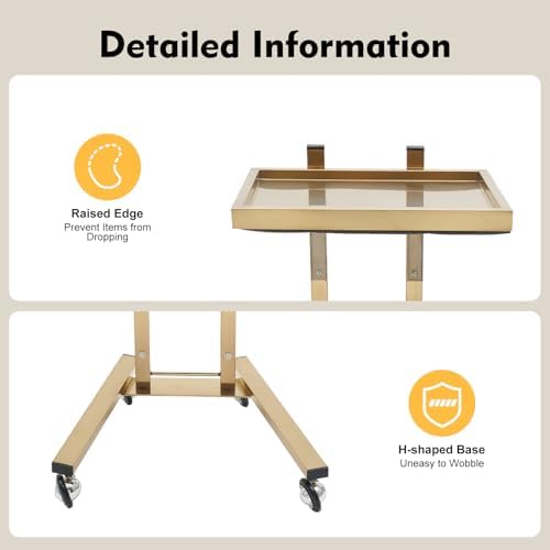 2 Tier Metal Rolling Cart, Foldable Utility Carts, Salon Tray Trolley - Image 4