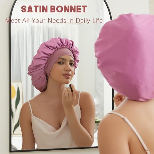 2pcs Satin Bonnet for Sleeping, Silk Hair Sleep Bonnets for Women - Image 6