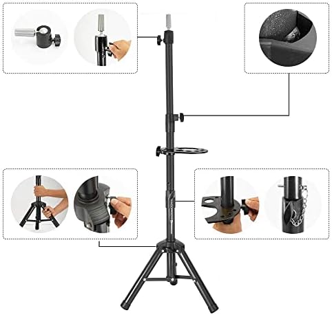 AliLeader 55 Inch Heavy Duty Wig Stand Tripod with Tray (Mannequin Head Not Included) - Image 6