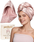 YANIBEST Satin Microfiber Hair Towel Wrap, Fast Drying Turban for Women by yanibest