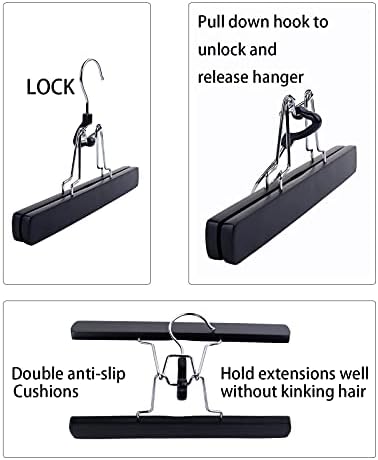 1 Pack Extra Long Hair Extension Holder Wig Storage Bag with Hanger Hairpieces Ponytail Bundles Storage Carrier Case for Store Style Hair Travel Hair Extensions Bag Black Color - Image 4