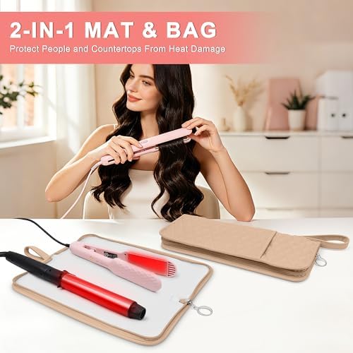 2-in-1 Heat Resistant Mat & Storage Bag for Hair Tools - Image 2
