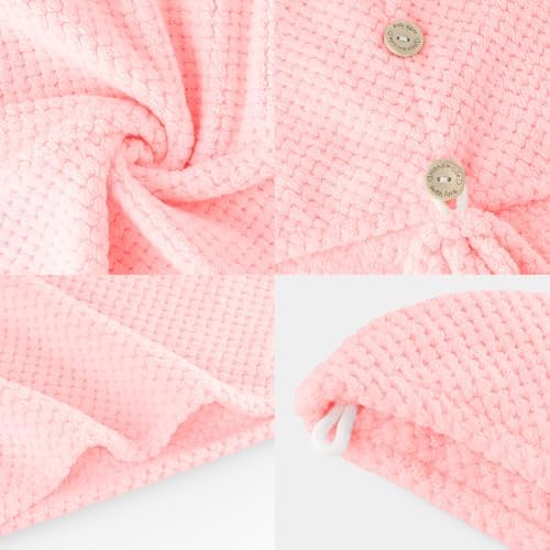 MaopaoBeauty Microfiber Hair Towel, 2 Packs Hair Turbans for Wet Hair, Drying Hair Wrap Towels for Curly Hair Women, Large Hair Towel for All Hair Style, Pink - Image 5