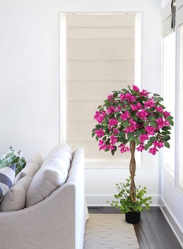 Briful 3.94FT Artificial Bougainvillea Tree in Pot – Faux Silk Bougainvillea Floral Tree Decorative Pink Fake Trees for Home Office Living Room Indoor Outdoor Décor - Image 4