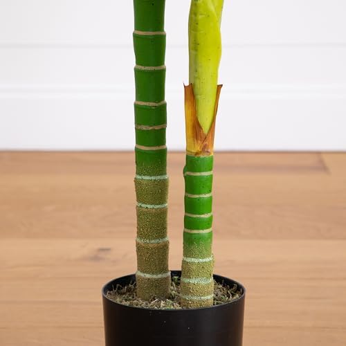 Nearly Natural 6ft Golden Cane Palm Tree, Artificial Double Stalk with Lifelike Leaves, Bendable Branches, Includes Nursery Planter, Ideal for Indoor Decor, Vibrant Green - Image 6