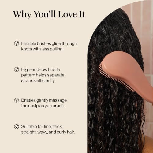 Kitsch Detangler Brush – Gentle Curly Hair Brush All Hair Types, Terracotta - Image 5